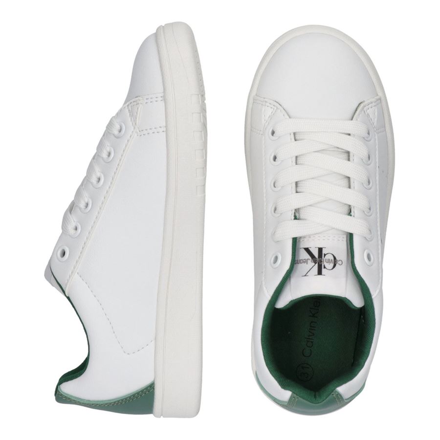 Sneakers stringate minimal logo in contrasto da bambino Calvin Klein | V3X9820821355A494